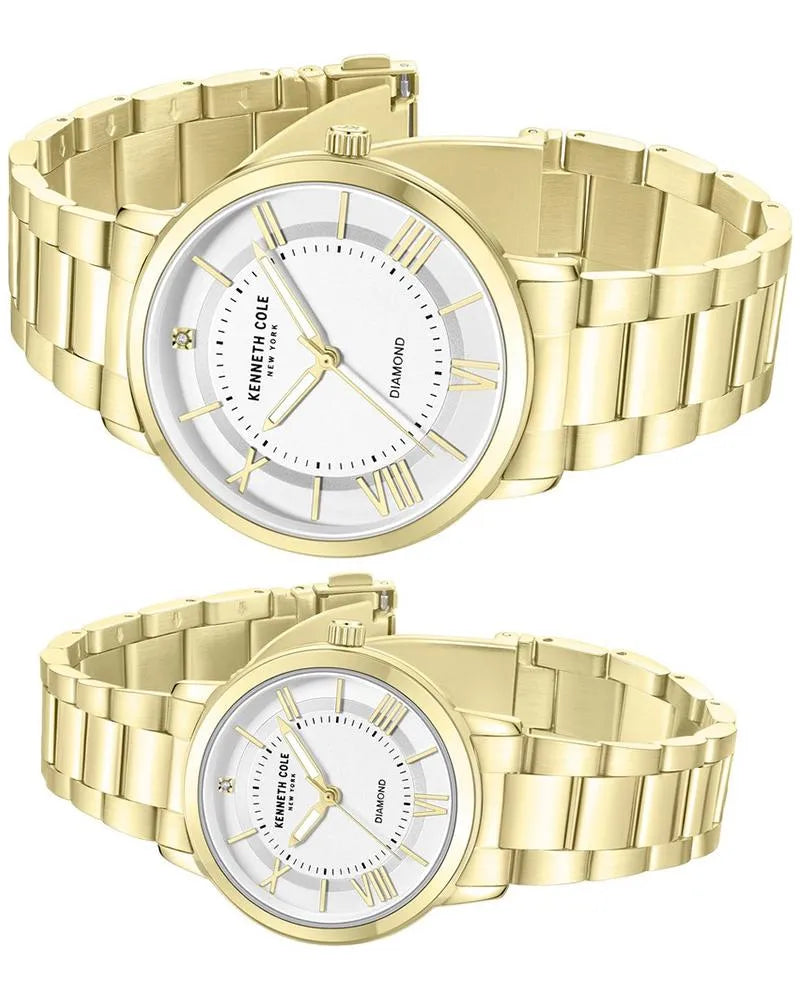 Kenneth Cole Mist KCWGG0049701GLPA Golden Dial Couple Watch