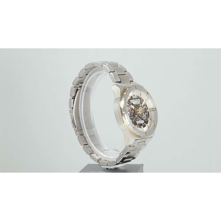 Stylish Kenneth Cole Automatic Men's Watch - White Dial & Steel Strap