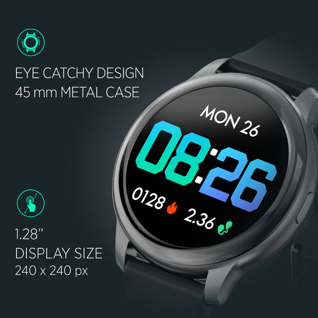 Timex Unisex Smart Fit 2.0 Dial Round Case Bluetooth Calling, Full Touch, Activity Tracking, HRM, SPO2, Blood Pressure, Multiple Watch Faces, 7 Sports Mode Smart Watch -TWTXW200T