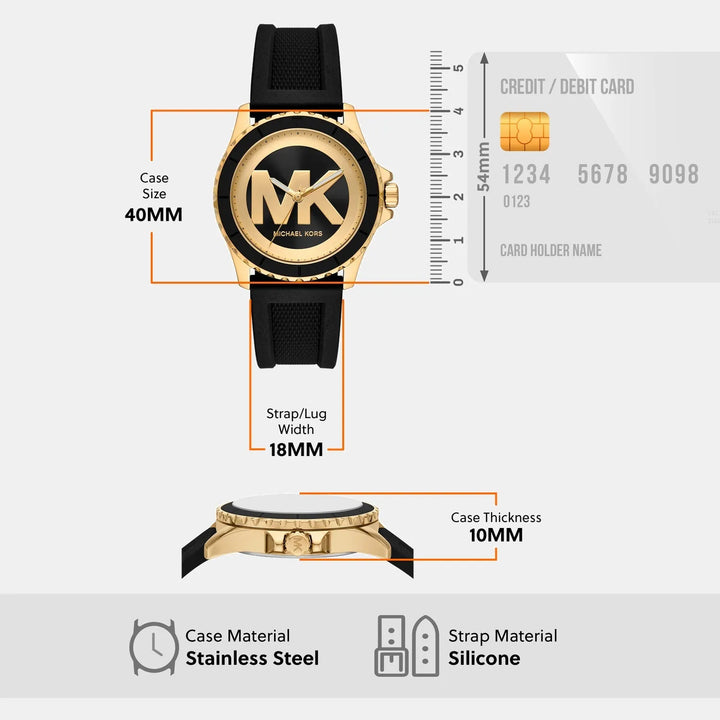 Michael Kors Everest MK7537 Black and Gold Sunray Dial Women&