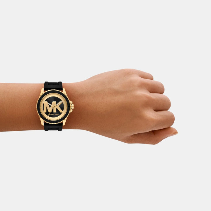 Michael Kors Everest MK7537 Black and Gold Sunray Dial Women&