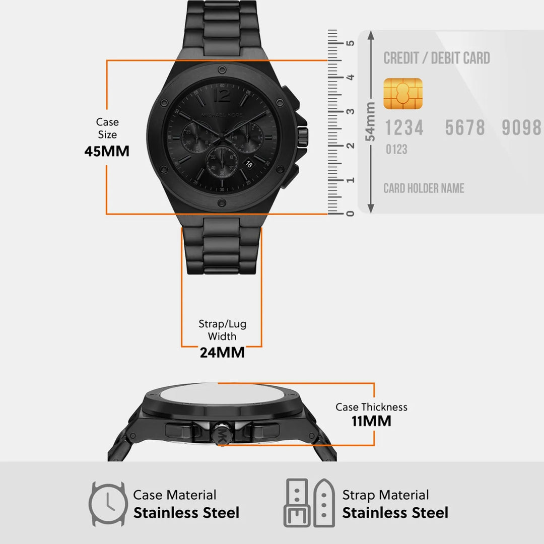 Michael Kors Lennox MKO1234 Black Dial Chronograph Men&