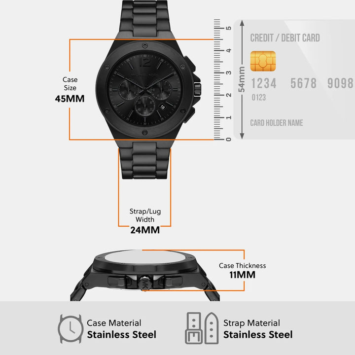 Michael Kors Lennox MKO1234 Black Dial Chronograph Men&