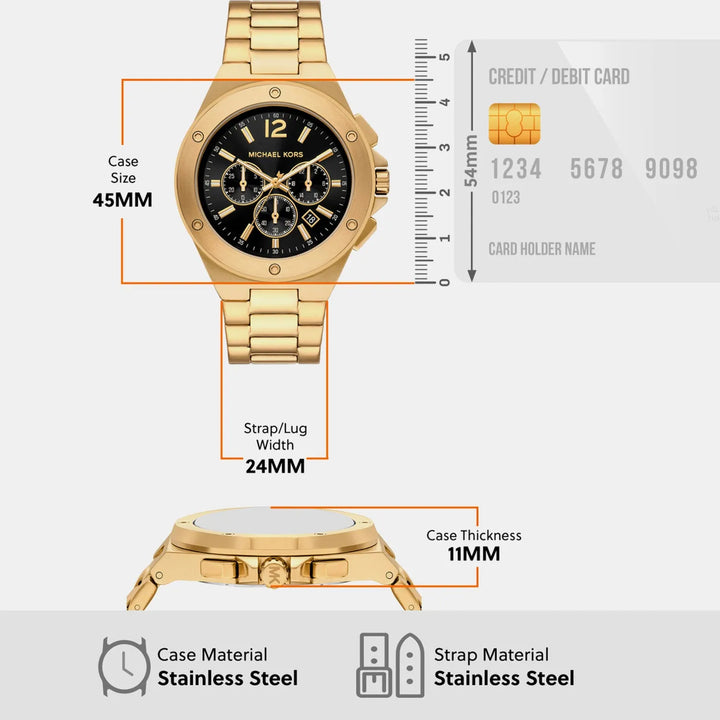 Michael Kors Lennox MKO1236 Gold Dial Men&