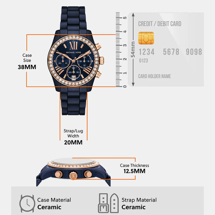 Michael Kors Lexington MK4969 Blue Dial Chronograph Women&