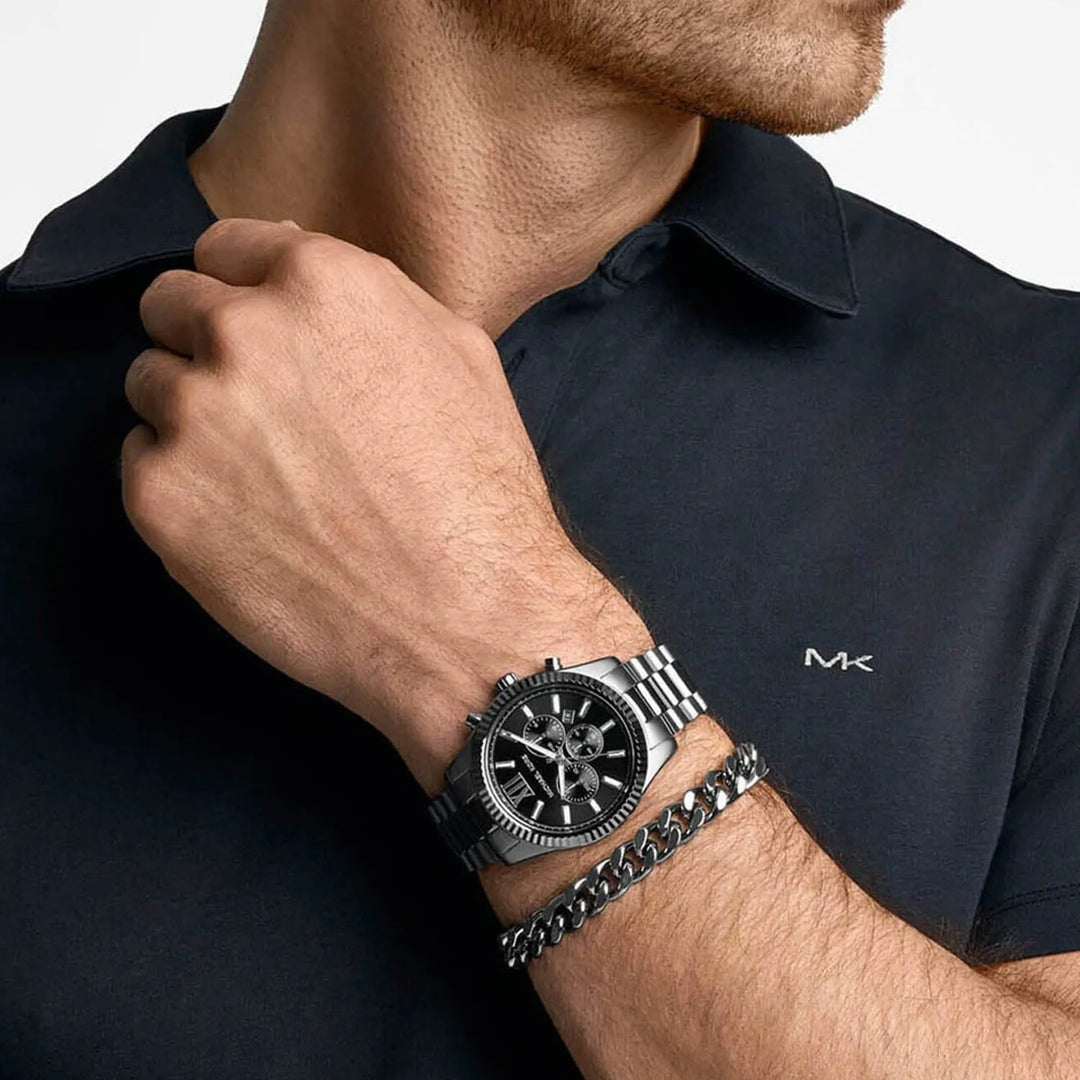 Michael Kors Lexington MK9217SET Chronograph Black Dial Men&