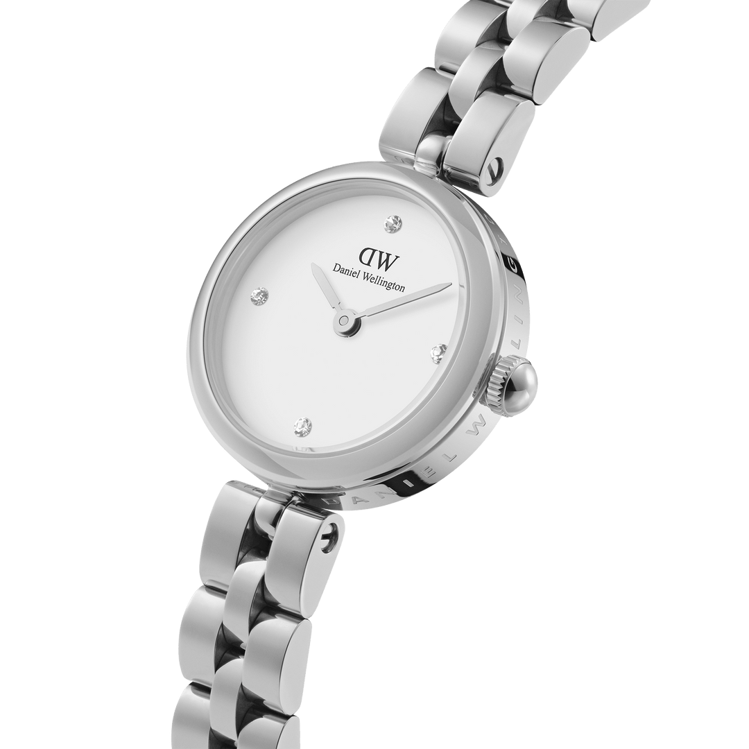 Elegant Silver Watch with Crystal Accents for Women