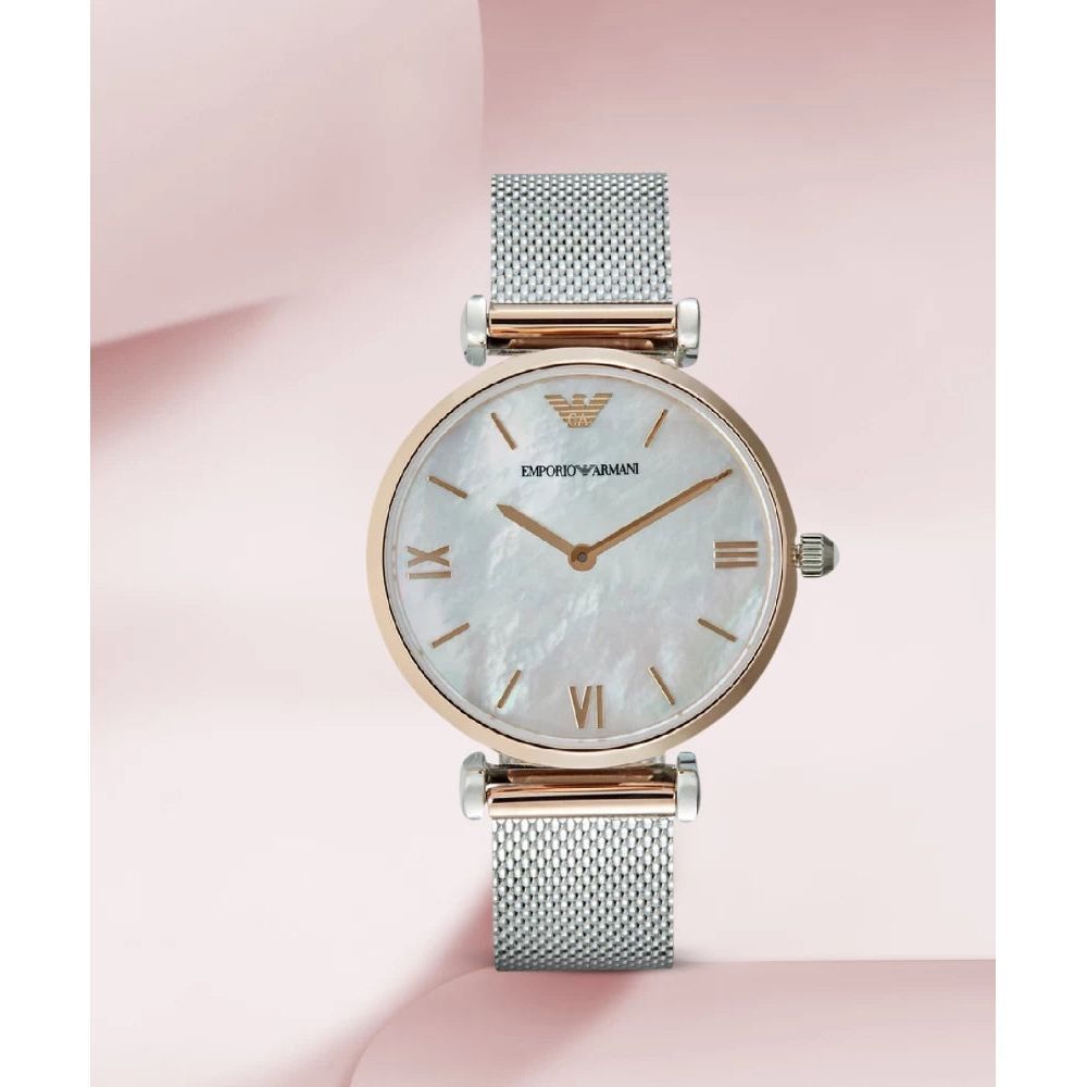 Emporio Armani Stainless Steel Analog Mother of Pearl Dial Women Watch  AR2067