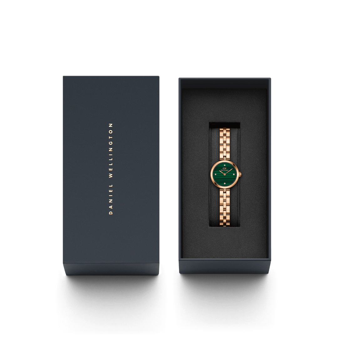 Elan Lumine Rose Gold Watch with Malachite Dial - Unique Design