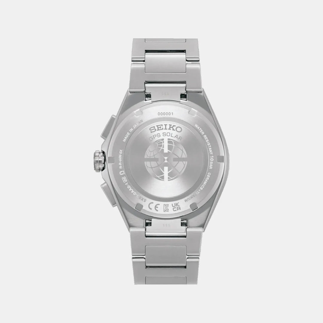 Seiko Astron SSH153J1 Silver Dial Solar Chronograph Men&