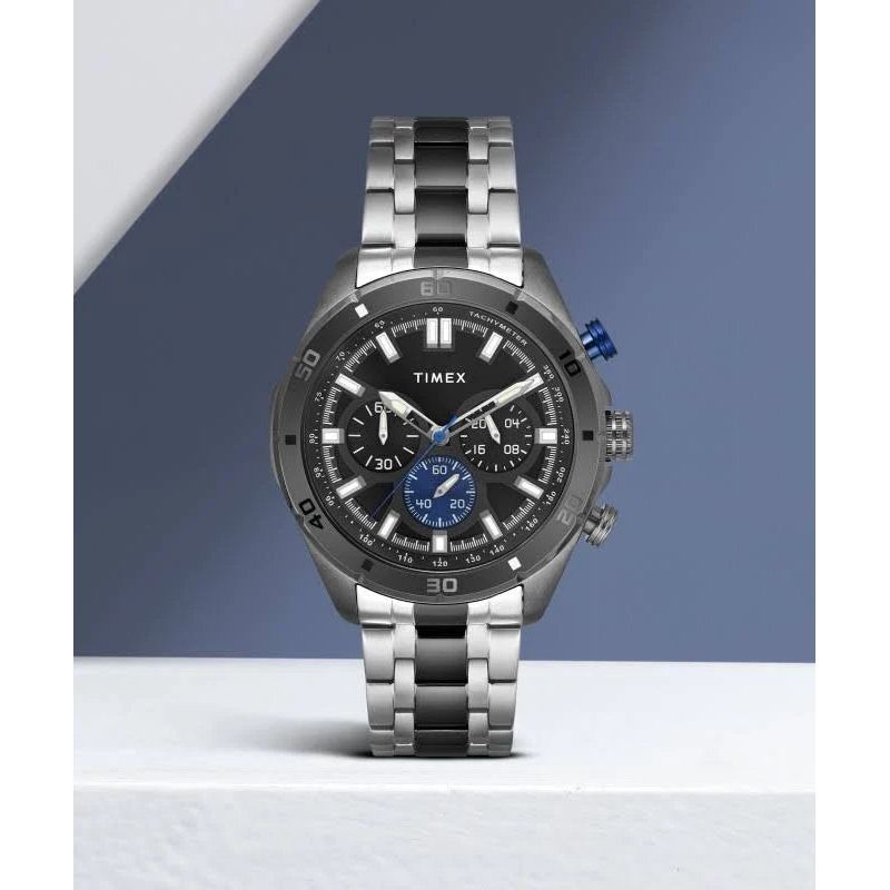 TIMEX MENS BLACK DIAL WATCH TWEG20301