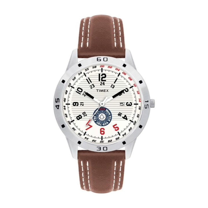 Timex Fashion Men's Quartz Analog Silver Dial Round Case Day Date Function Watch -TI000U90000