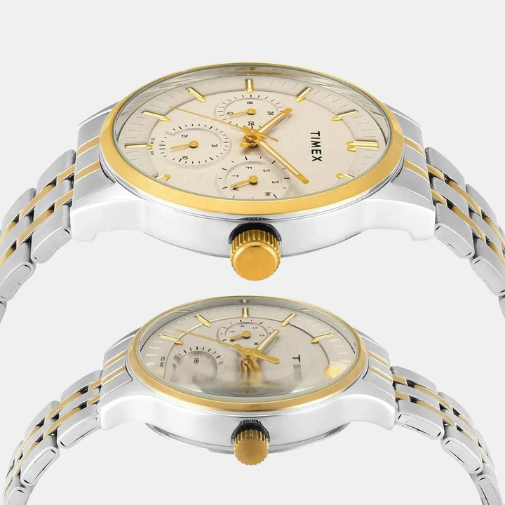 Timex Trendline Couple TW00PR317 Grey Dial Stainless Steel Watch