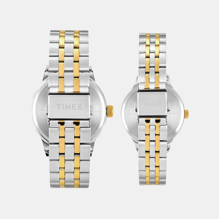 Timex Trendline Couple TW00PR317 Grey Dial Stainless Steel Watch