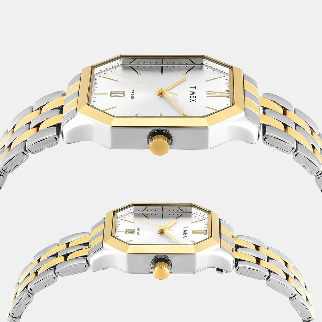 Timex Trendline Couple TW00PR354 Silver Dial Stainless Steel Watch