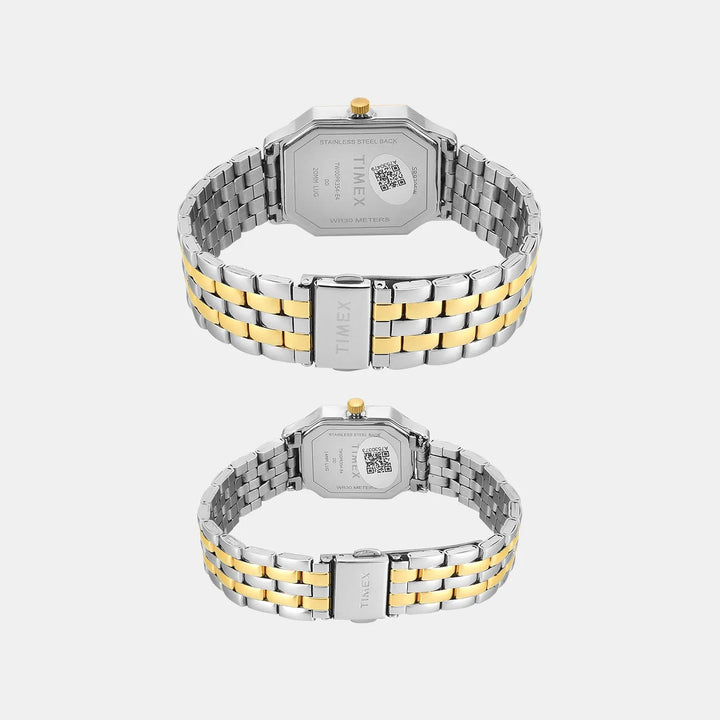 Timex Trendline Couple TW00PR354 Silver Dial Stainless Steel Watch