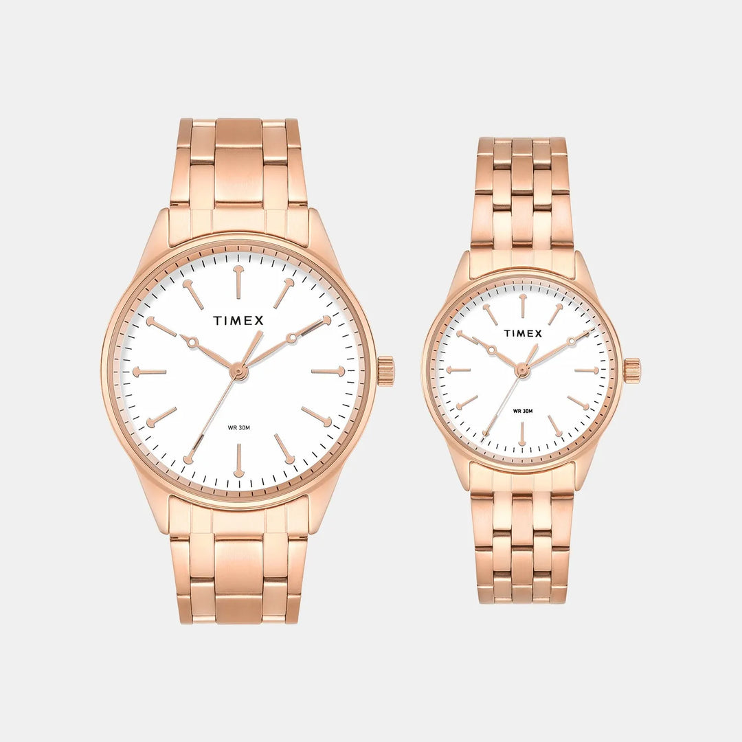 Timex Trendline Couple TW00PR358 White Dial Couple&