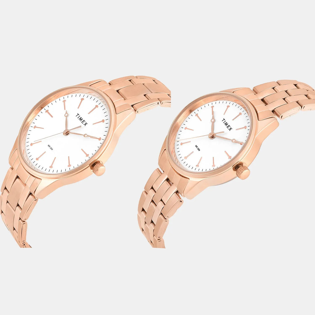 Timex Trendline Couple TW00PR358 White Dial Couple&
