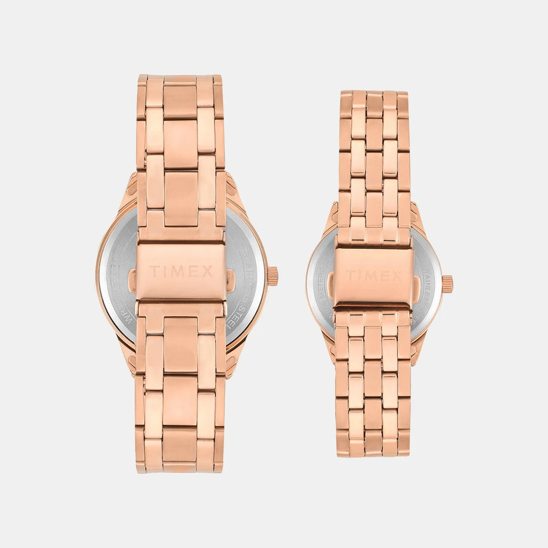 Timex Trendline Couple TW00PR358 White Dial Couple&