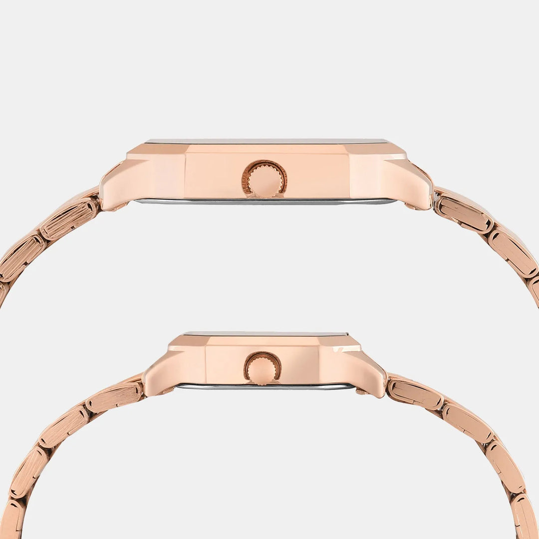 Timex Trendline TW00PR355 Rose Gold Dial Couple Watch