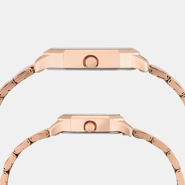 Timex Trendline TW00PR355 Rose Gold Dial Couple Watch