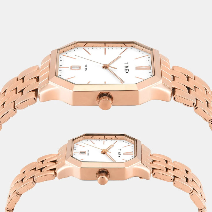 Timex Trendline TW00PR355 Rose Gold Dial Couple Watch