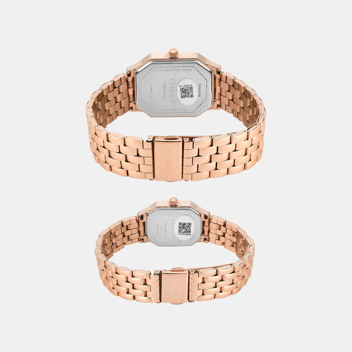 Timex Trendline TW00PR355 Rose Gold Dial Couple Watch