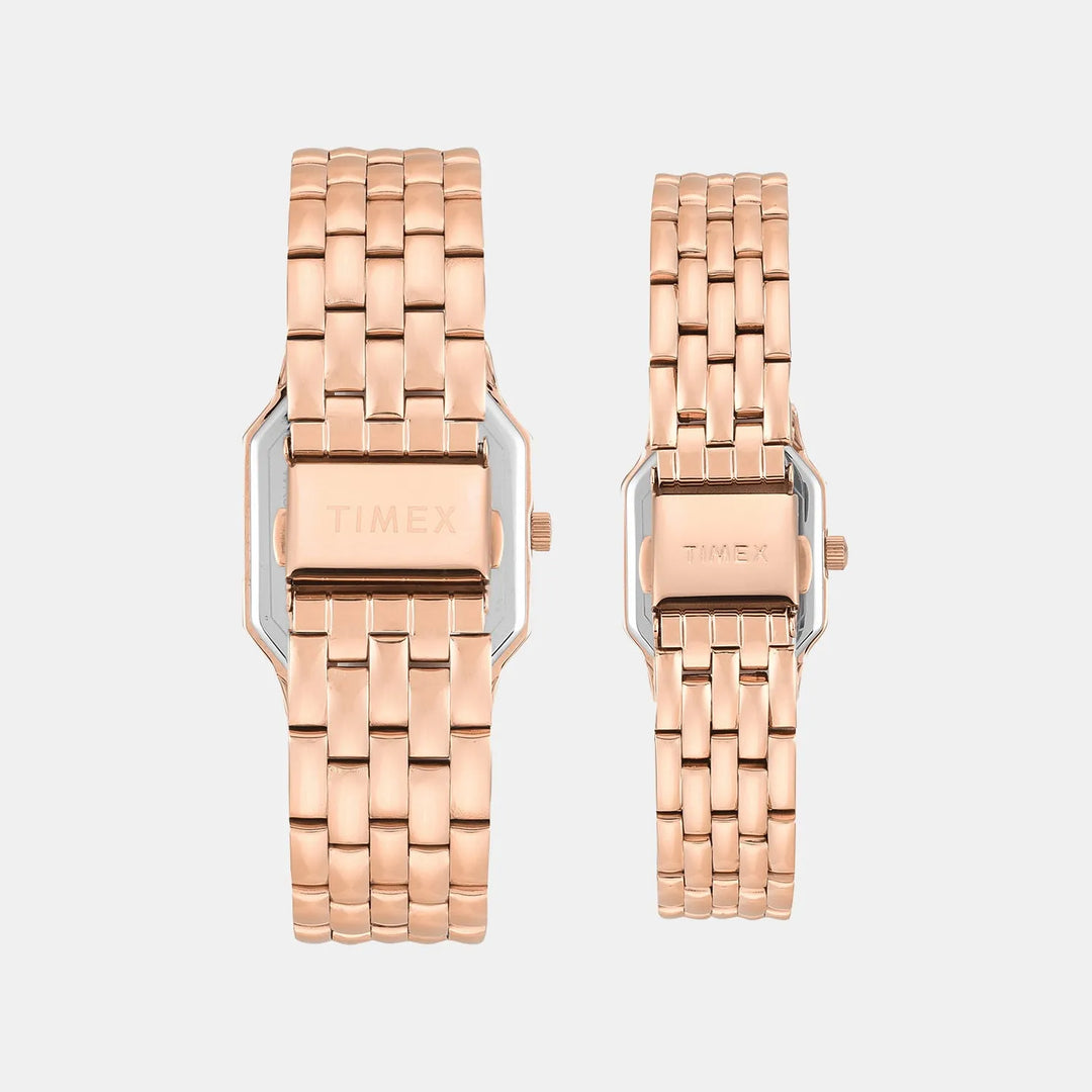 Timex Trendline TW00PR355 Rose Gold Dial Couple Watch