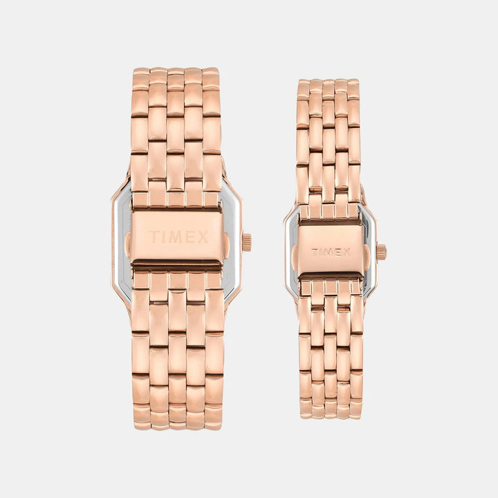 Timex Trendline TW00PR355 Rose Gold Dial Couple Watch