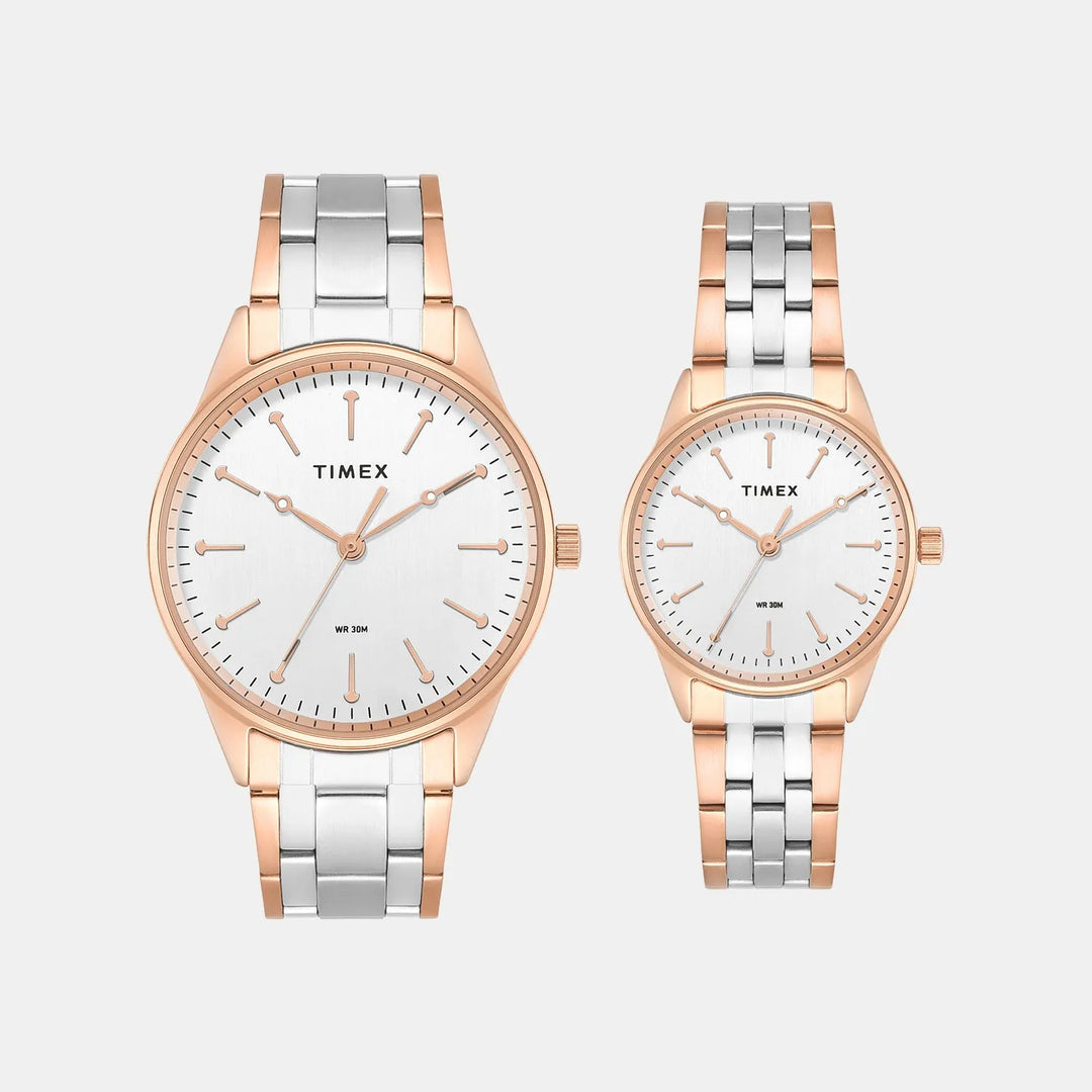 Timex Trendline TW00PR359 Silver Dial Couple&