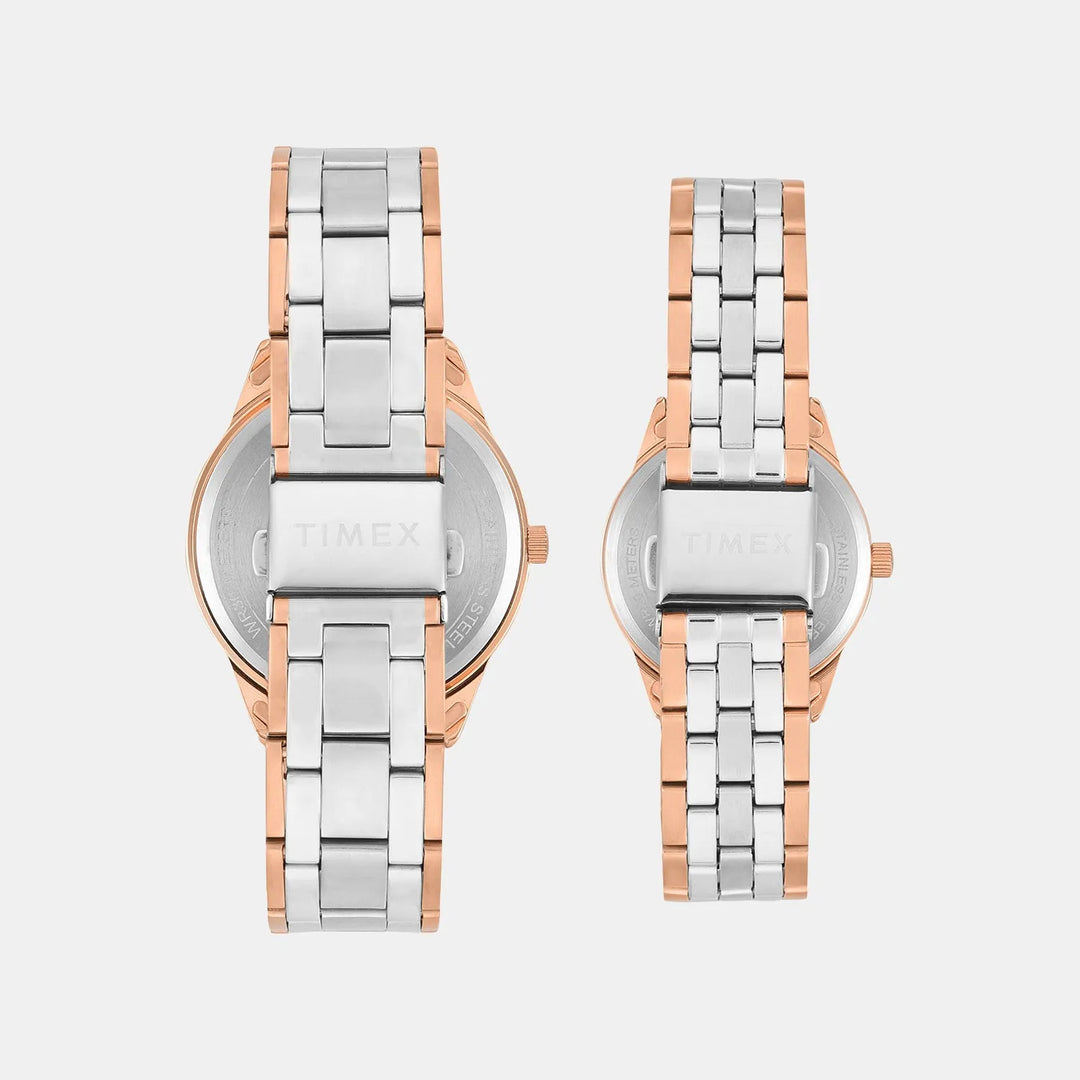 Timex Trendline TW00PR359 Silver Dial Couple&