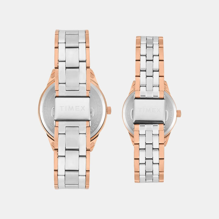 Timex Trendline TW00PR359 Silver Dial Couple&
