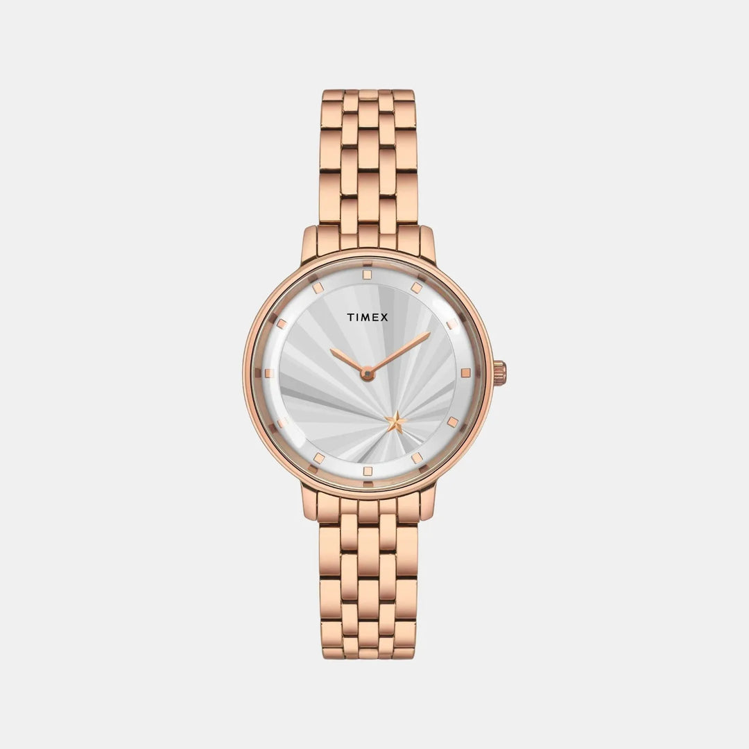 Timex Trendline TWEL19102 Silver Dial Rose Gold Women&