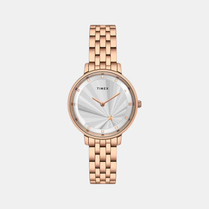 Timex Trendline TWEL19102 Silver Dial Rose Gold Women&