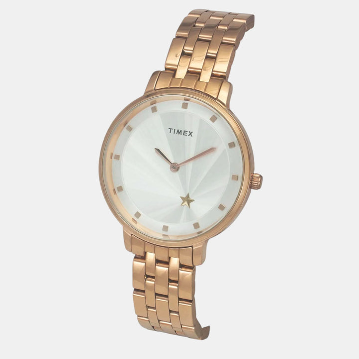Timex Trendline TWEL19102 Silver Dial Rose Gold Women&