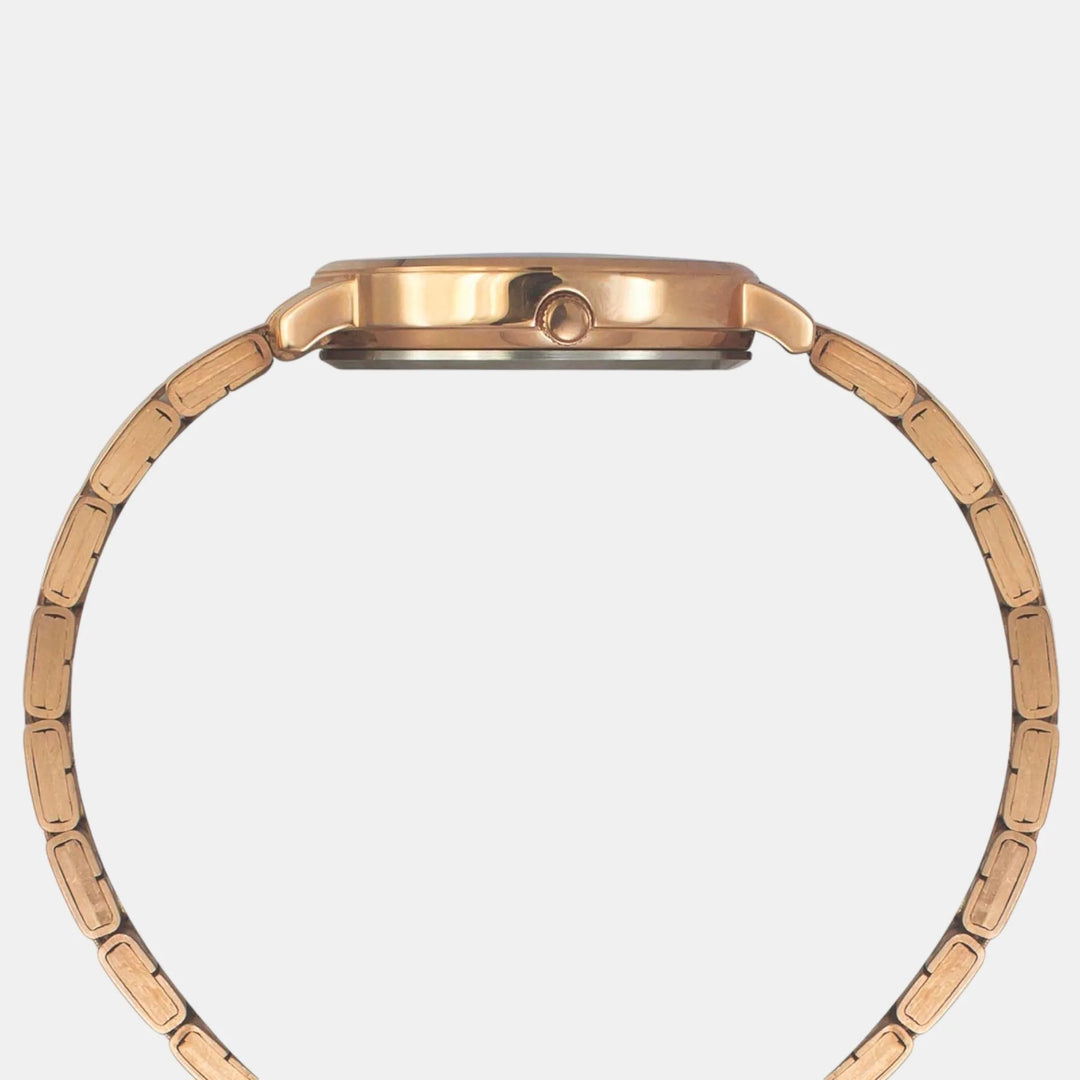 Timex Trendline TWEL19102 Silver Dial Rose Gold Women&