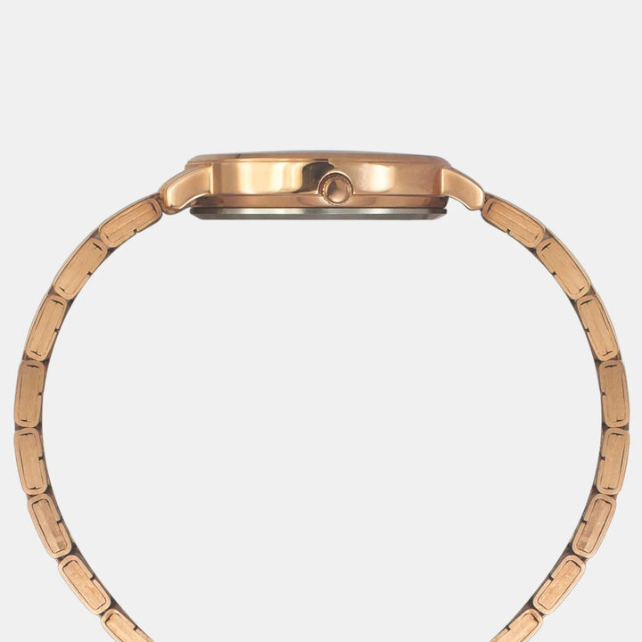 Timex Trendline TWEL19102 Silver Dial Rose Gold Women&