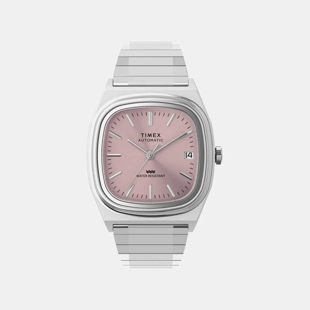 Timex Unisex Automatic Pink Dial Stainless Steel Watch TW2Y66800IK