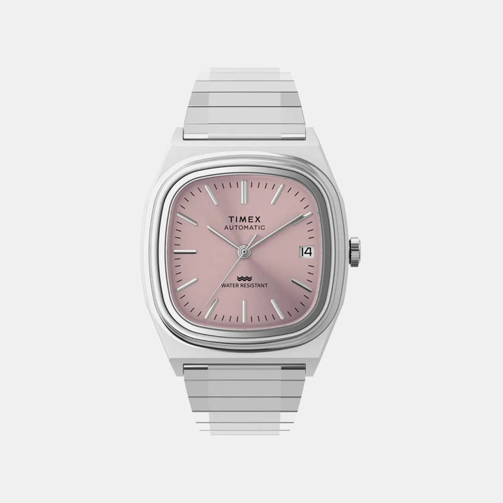Timex Unisex Automatic Pink Dial Stainless Steel Watch TW2Y66800IK