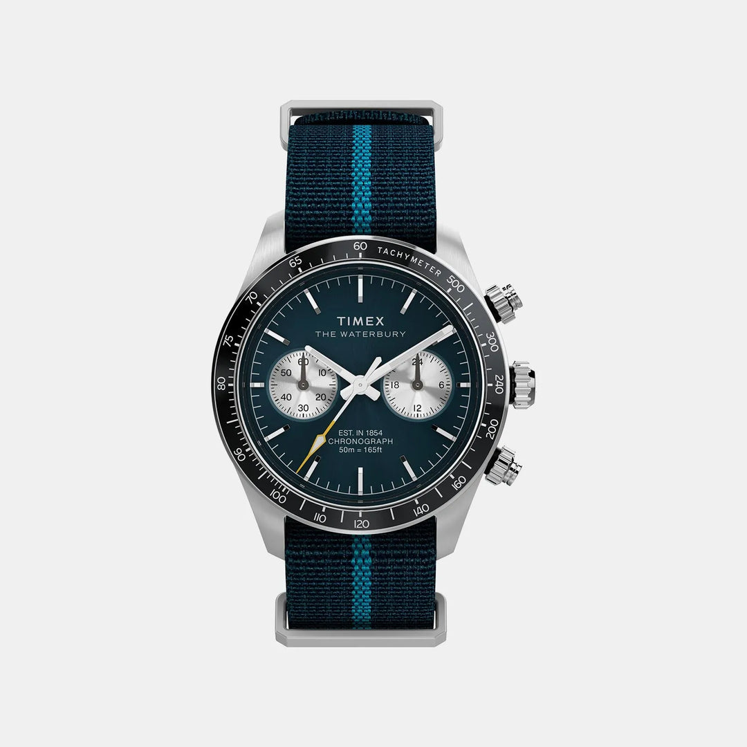 Timex Waterbury Heritage TW2Y39000IK Blue Dial Chronograph Men&