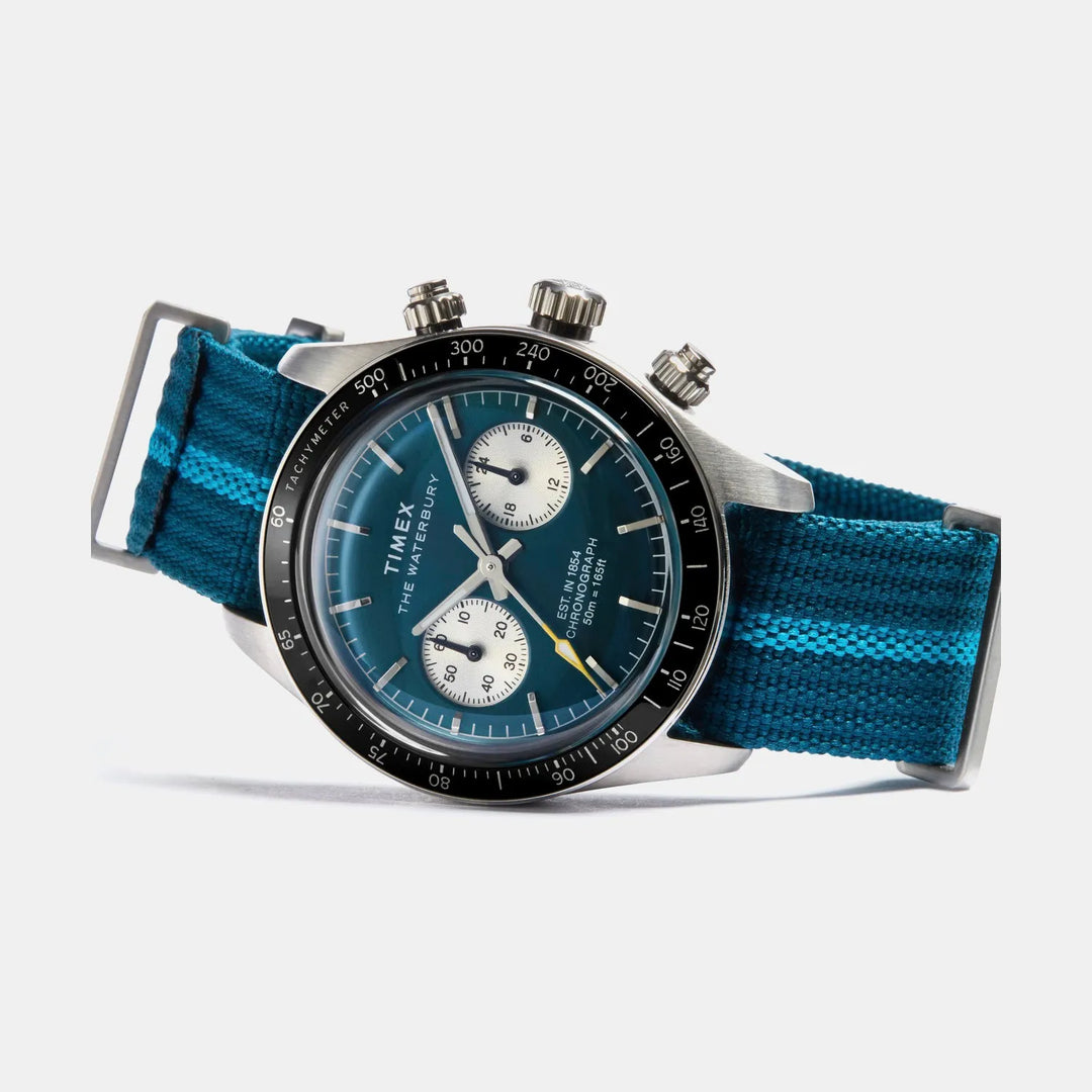 Timex Waterbury Heritage TW2Y39000IK Blue Dial Chronograph Men&