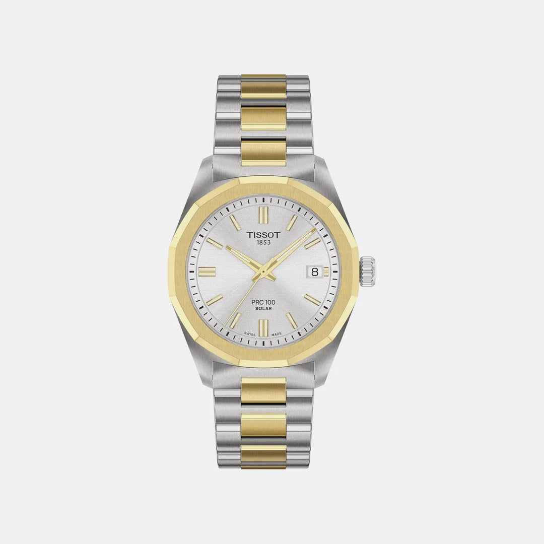 Tissot PRC 100 Women Solar Silver Dial Stainless Steel Watch T1518222203100