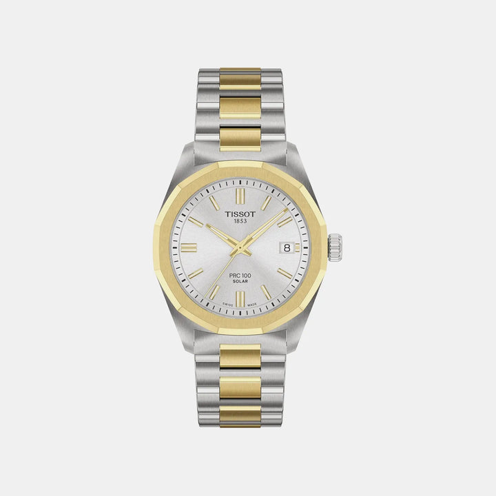 Tissot PRC 100 Women Solar Silver Dial Stainless Steel Watch T1518222203100