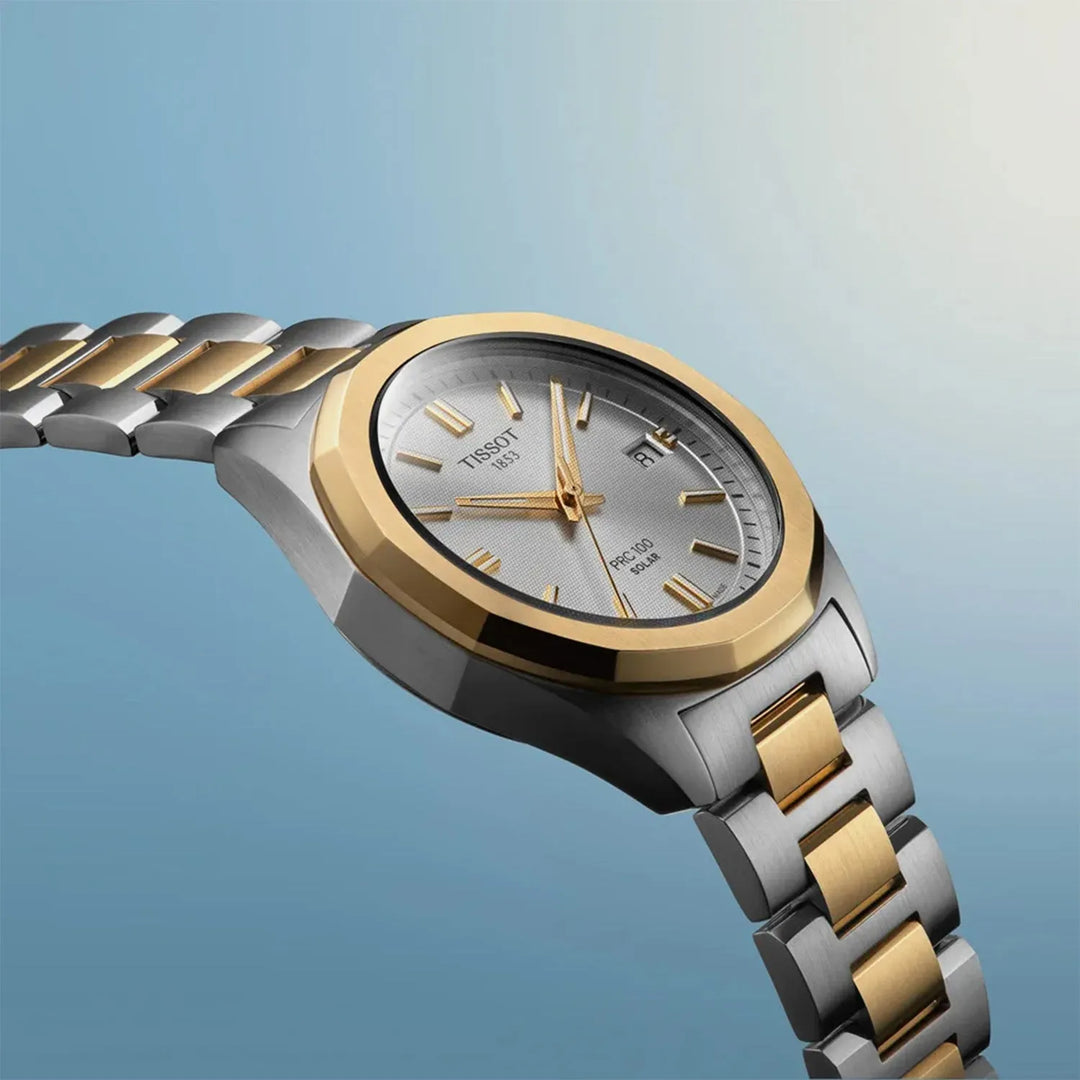 Tissot PRC 100 Women Solar Silver Dial Stainless Steel Watch T1518222203100
