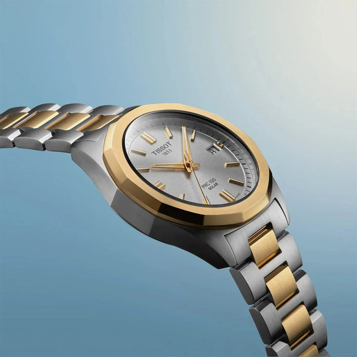 Tissot PRC 100 Women Solar Silver Dial Stainless Steel Watch T1518222203100