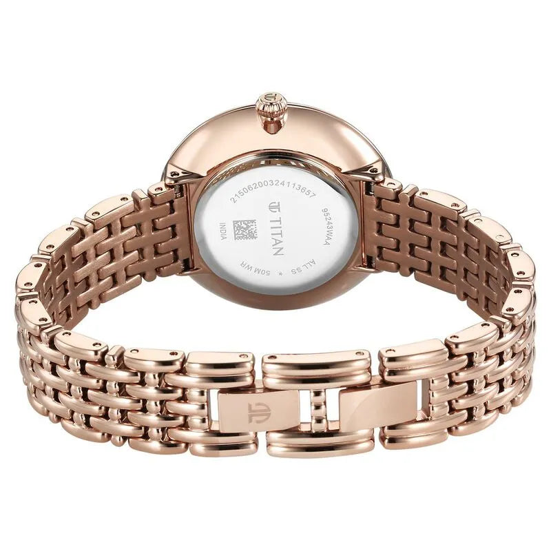 Titan Aura Quartz White Mother of Pearl Dial Women&