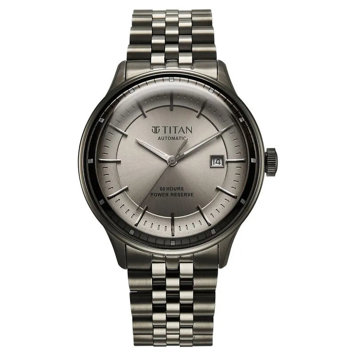 Titan Automatic Weekender 90201qm02 Grey Dial Men&