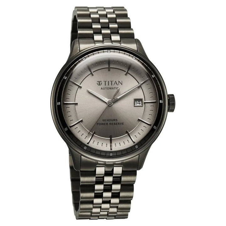 Titan Automatic Weekender 90201qm02 Grey Dial Men&