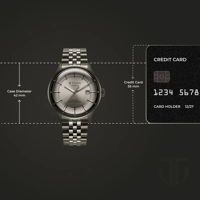 Titan Automatic Weekender 90201qm02 Grey Dial Men&