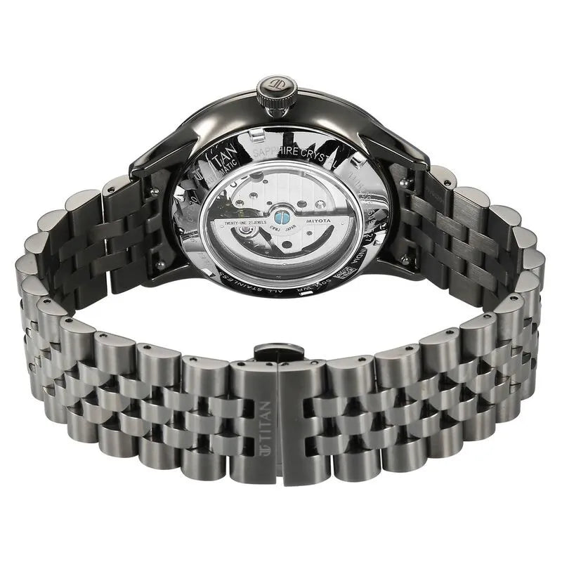 Titan Automatic Weekender 90201qm02 Grey Dial Men&